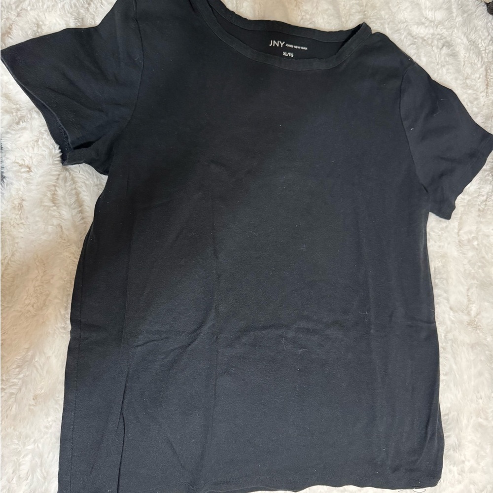 JNY Women's Classic Black Short-Sleeve Tee